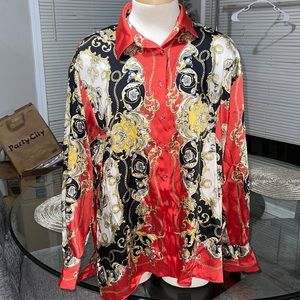 Zara baroque button up blouse